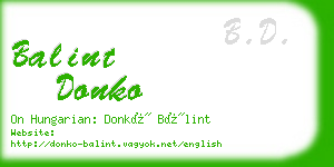 balint donko business card